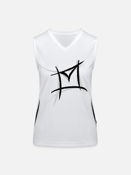 E-Mail, Briefumschlag Symbol. Philatelist - Funktionelles Kontrast-Tank Top für Frauen - Weiß/Schwarz - Vorne