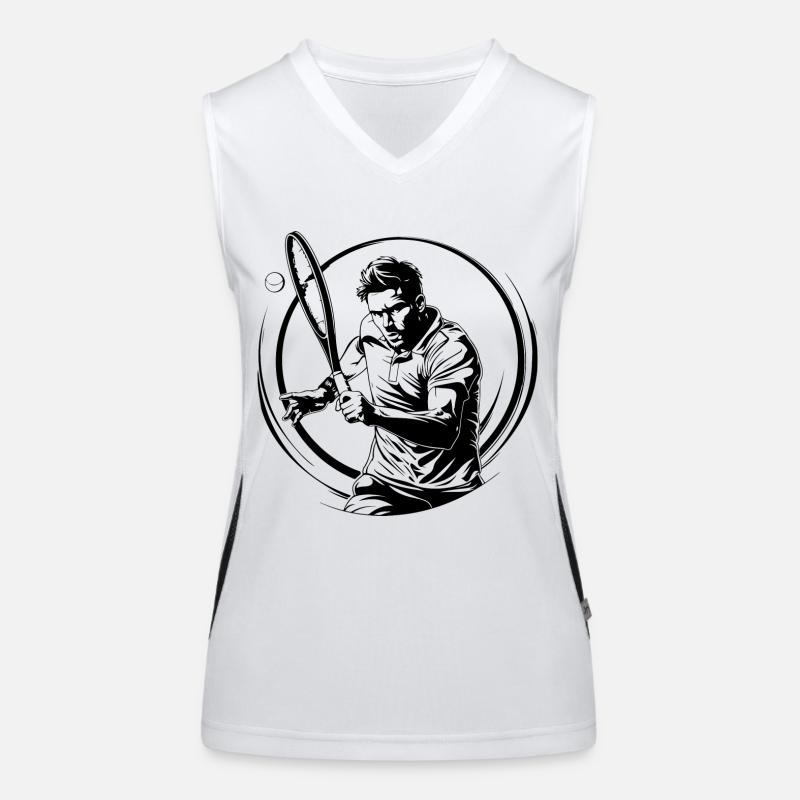 Tennis Player Silhouette Women's Functional Contrast Tank Top