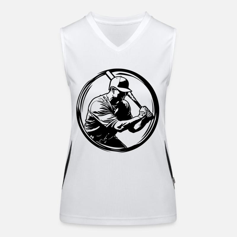 Baseball Mann Silhouette Funktionelles Kontrast-Tank Top für Frauen