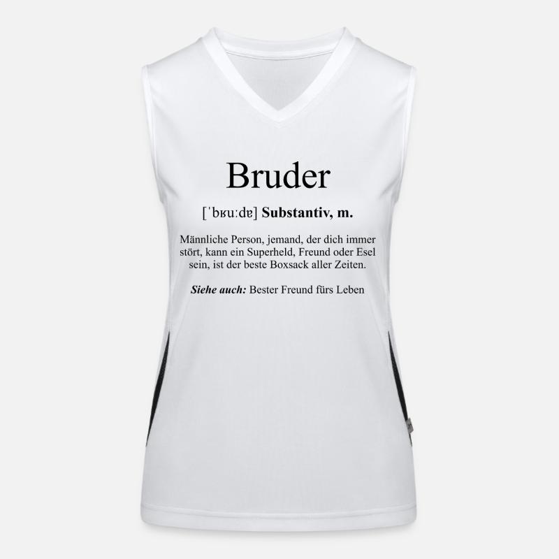 Bruder Definition Dictionary Funktionelles Kontrast-Tank Top für Frauen