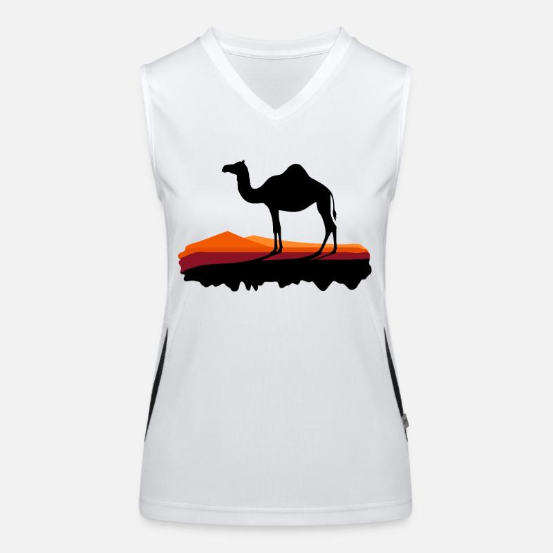 Dromedary in the evening light - Women's Functional Contrast Tank Top - white/black