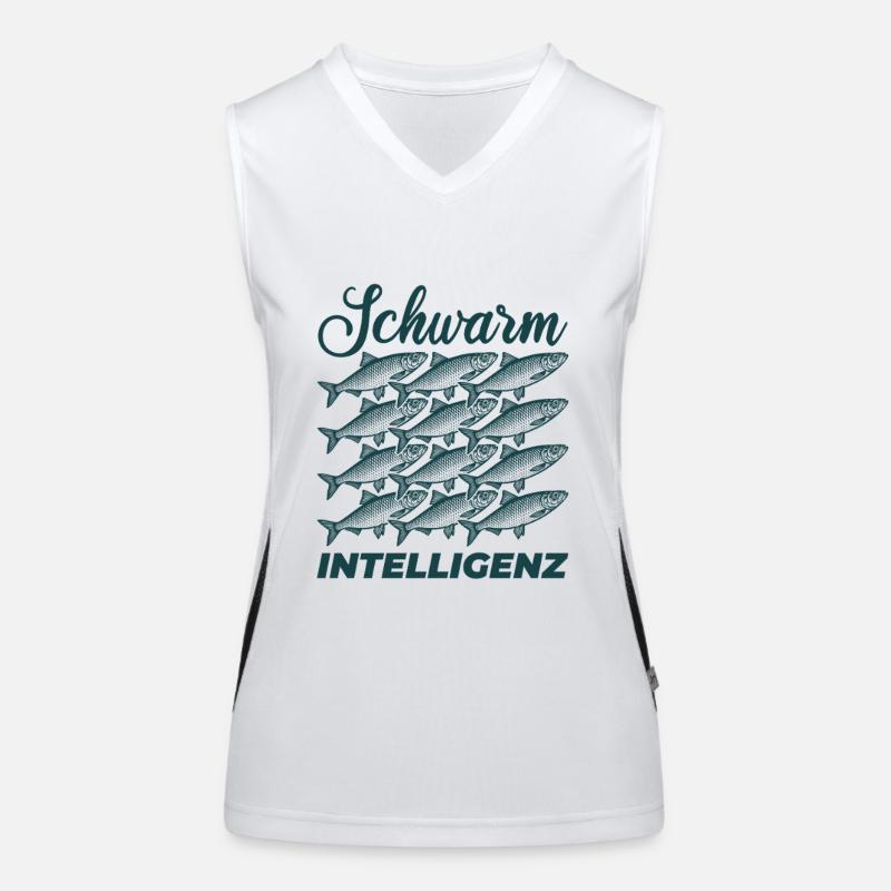 Schwarm Intelligenz - Hering Schwarm Funktionelles Kontrast-Tank Top für Frauen