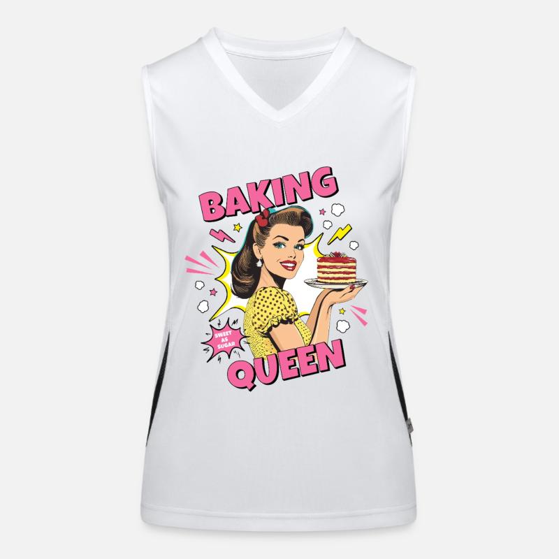Cuisson Gâteau Cuisson Reine Cuisson Fée Boulanger Pop Art Débardeur respirant contrasté Femme