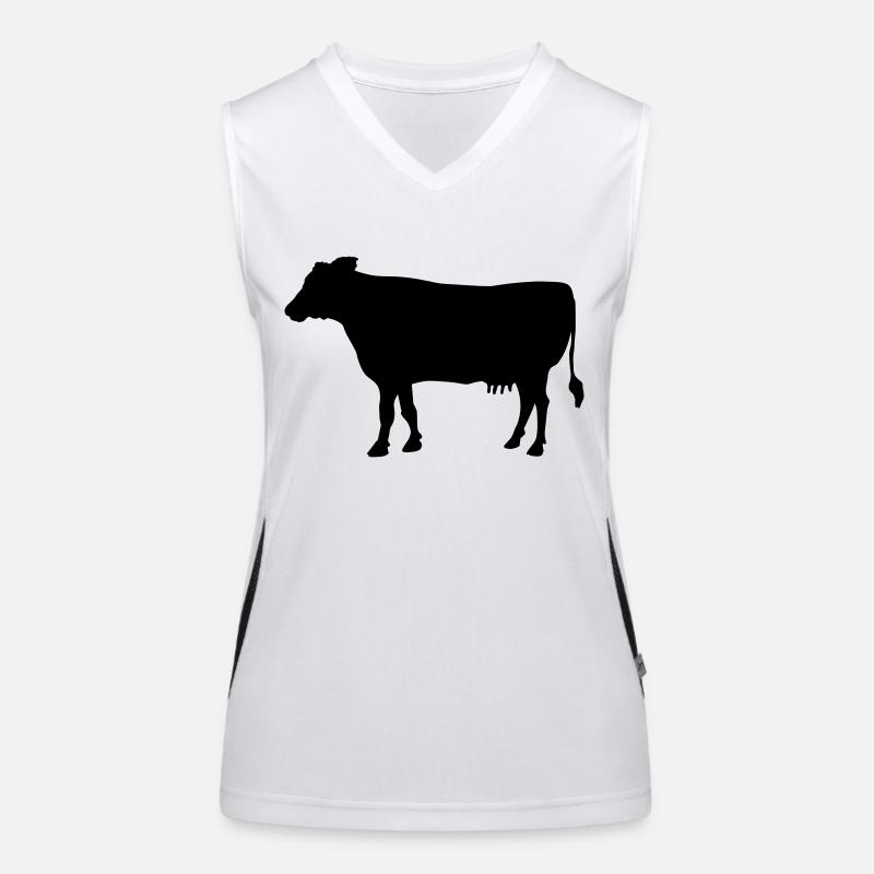 eine Kuh Funktionelles Kontrast-Tank Top für Frauen