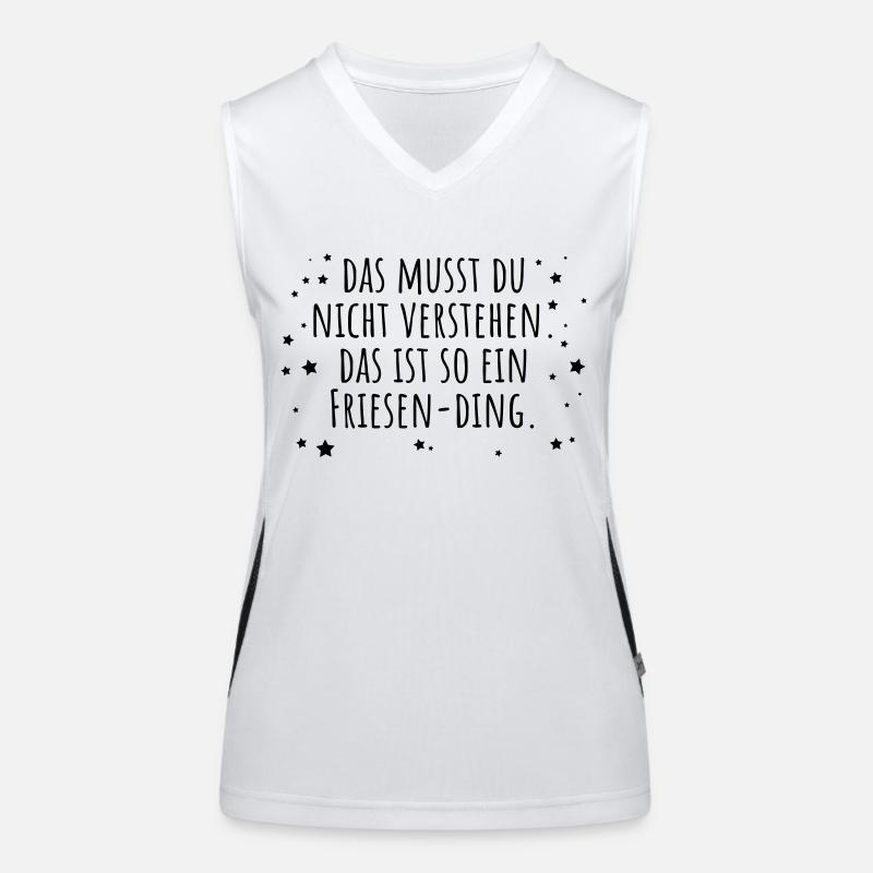 Friesen-Ding Funktionelles Kontrast-Tank Top für Frauen