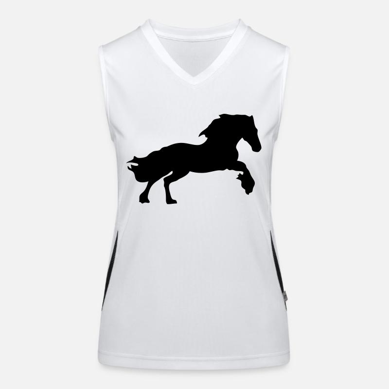 horse horse silhouette shadow shadow11 Women's Functional Contrast Tank Top