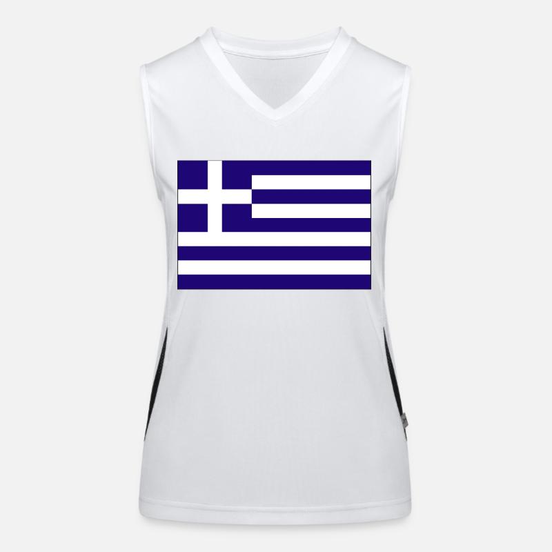 Drapeau du drapeau de la Grèce Débardeur respirant contrasté Femme