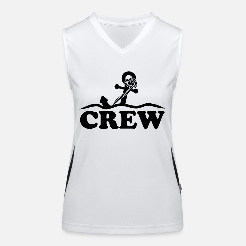 Anchor under water waves crew design Women's Functional Contrast Tank Top