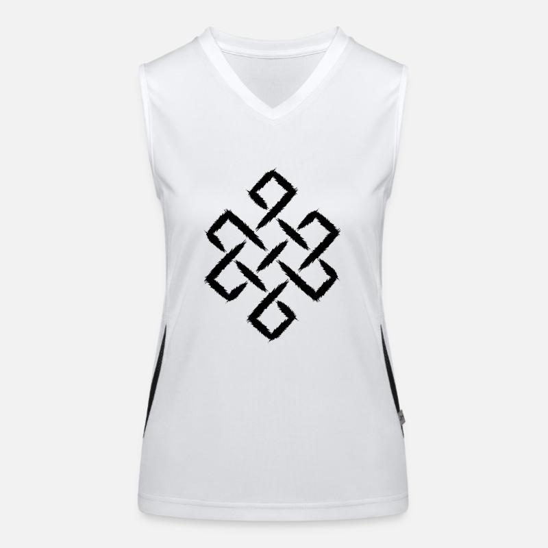 Infinity Knot Buddhism Happiness Women's Functional Contrast Tank Top