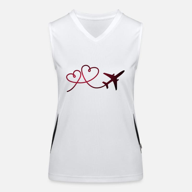 Aviateur d'avion avec coeur Débardeur respirant contrasté Femme
