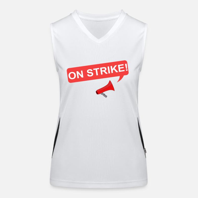 ON STRIKE Poster Funktionelles Kontrast-Tank Top für Frauen