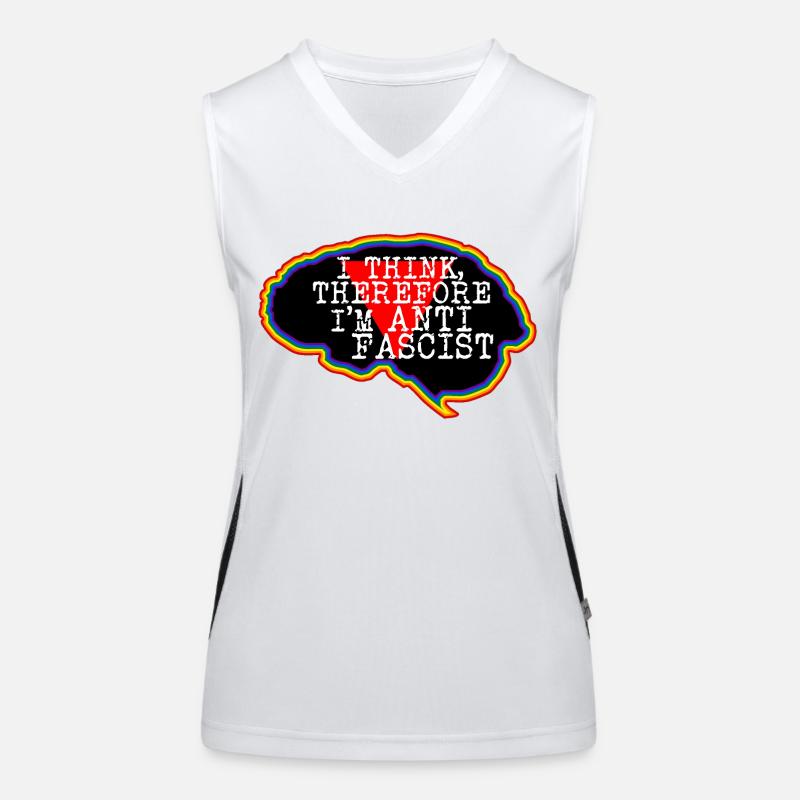 Brain. I think, therefore I'm an Anti-Fascist Women's Functional Contrast Tank Top