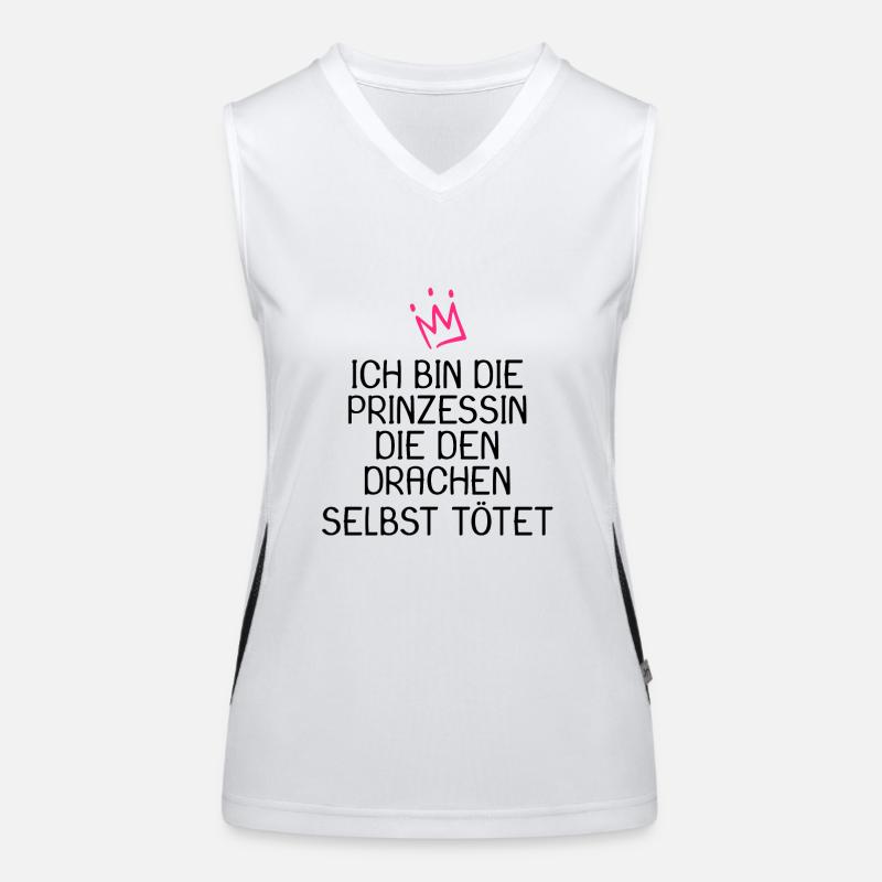 Prinzessin Spruch Drache Geschenk Funktionelles Kontrast-Tank Top für Frauen