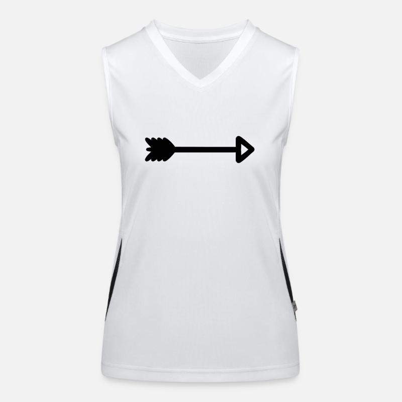 Pfeil Symbol Schwarz Funktionelles Kontrast-Tank Top für Frauen