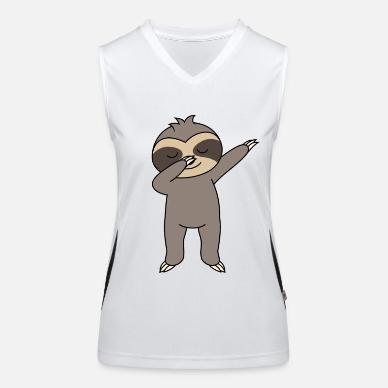 dabbing sloth Women's Functional Contrast Tank Top