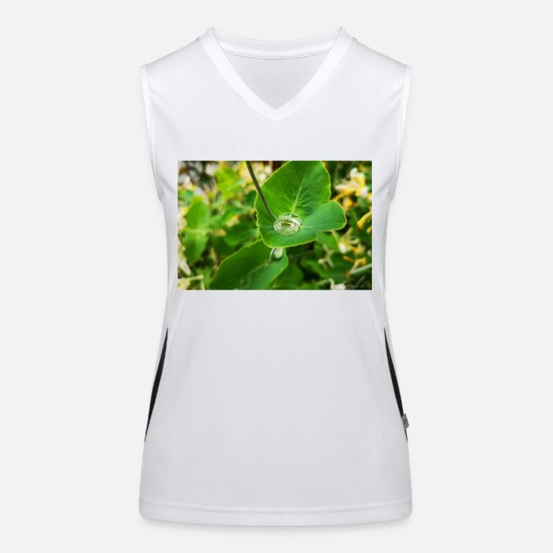 Perle d’eau en feuille Débardeur respirant contrasté Femme