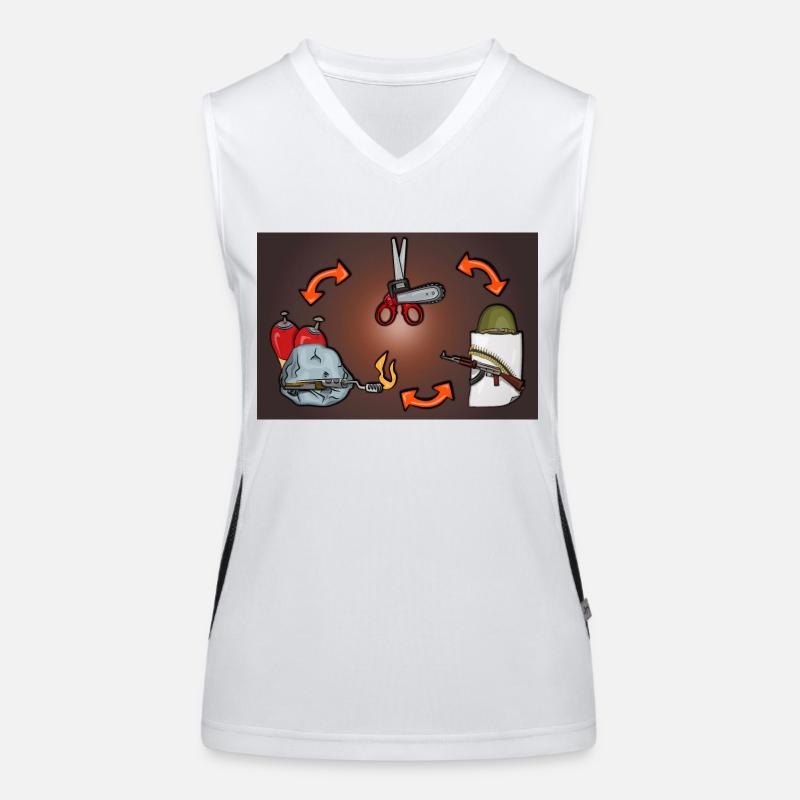 Schere, Stein, Papier Rock, Paper, Scissors Funktionelles Kontrast-Tank Top für Frauen