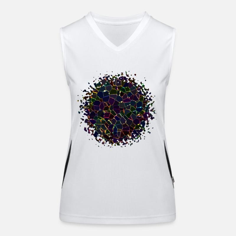 Colorful Geometric Blacklight Pattern Women's Functional Contrast Tank Top