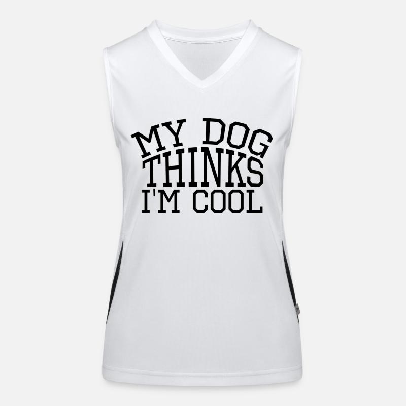 My Dog thinks I´m Cool Funktionelles Kontrast-Tank Top für Frauen