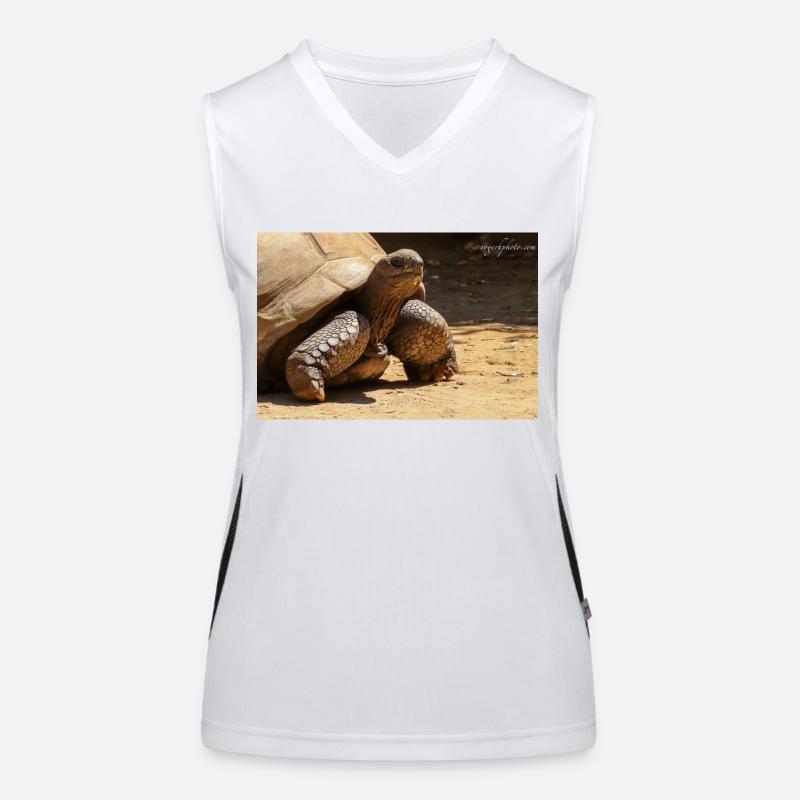 Galapagos Risen Turtle - Women's Functional Contrast Tank Top - white/black