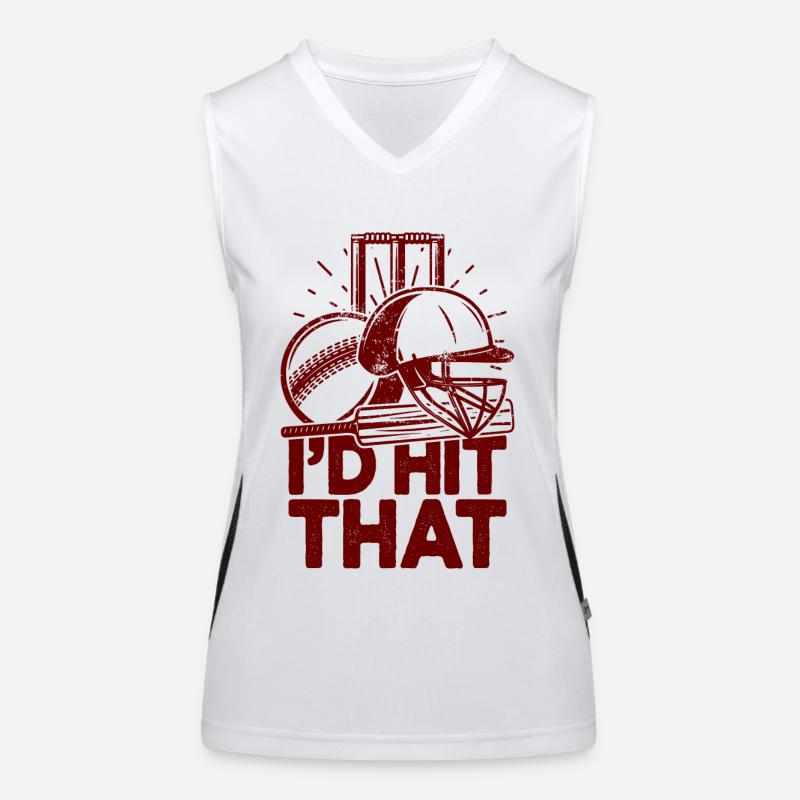 I'd Hit That Funny Cricket Cricketers Women's Functional Contrast Tank Top