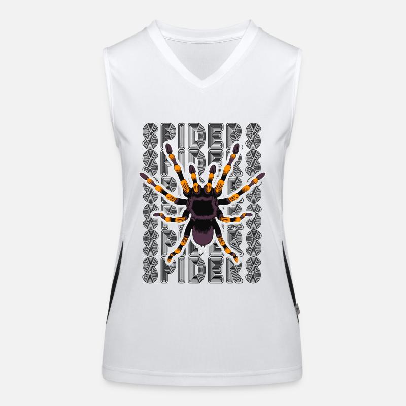 Retro Spider Propriétaire Tarantula 80's Texte Débardeur respirant contrasté Femme