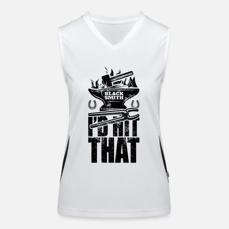 I'd Hit That Funny Blacksmith Metal Worker Women's Functional Contrast Tank Top