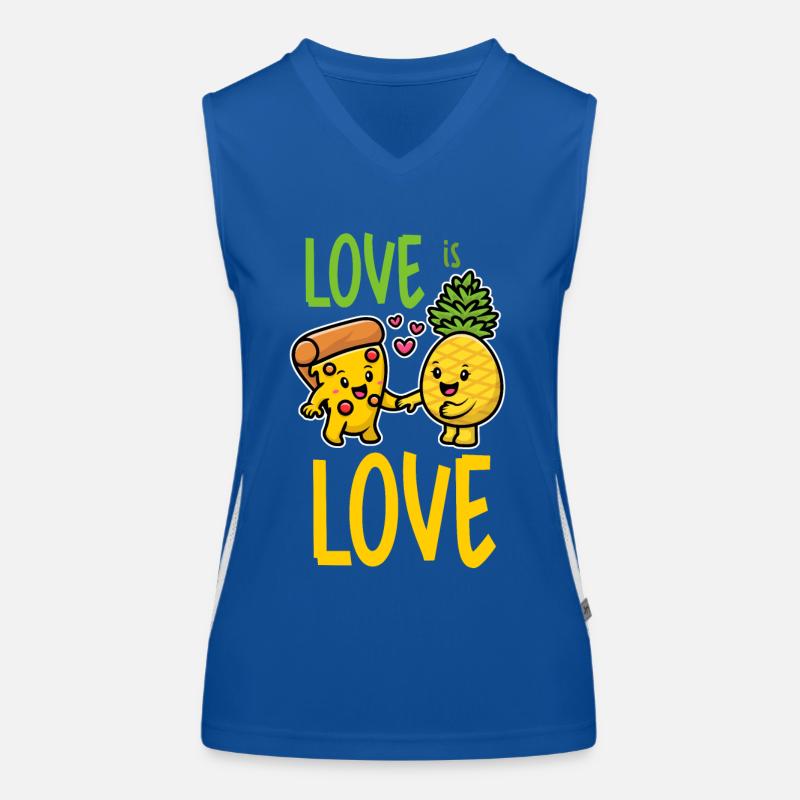 L’ananas appartient à la pizza Drôle de nourriture Débardeur respirant contrasté Femme