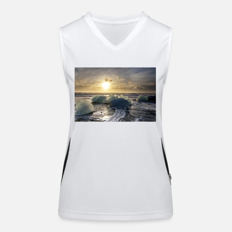 Icelandic beach - Women's Functional Contrast Tank Top - white/black
