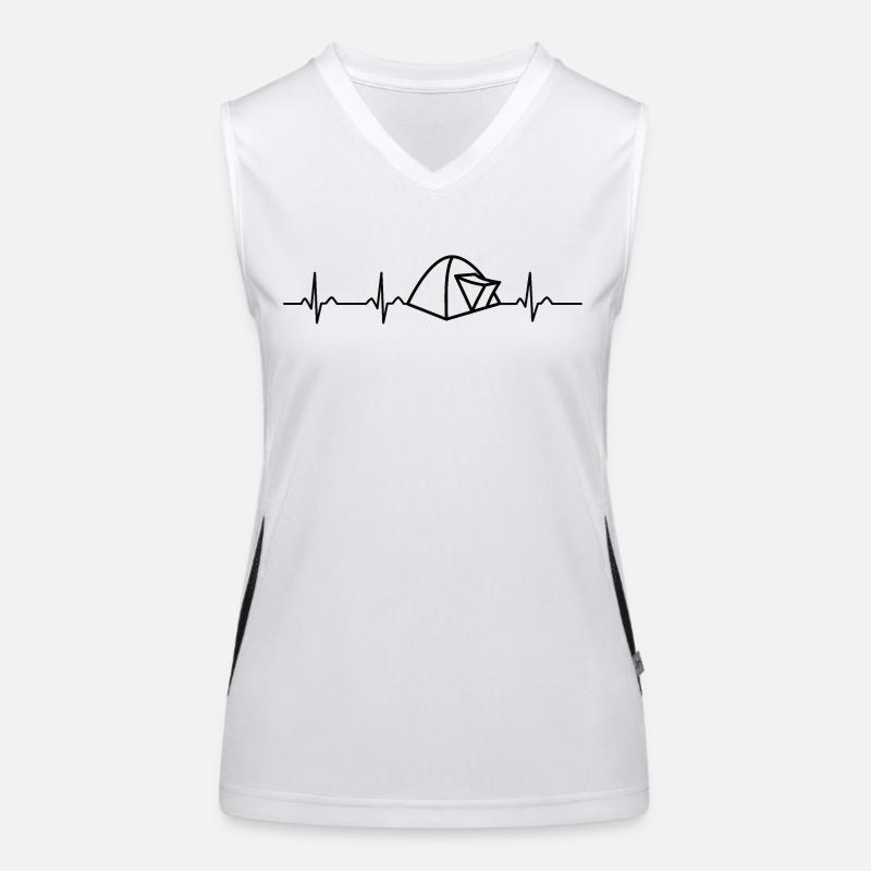 Heartbeat Camping noir Débardeur respirant contrasté Femme