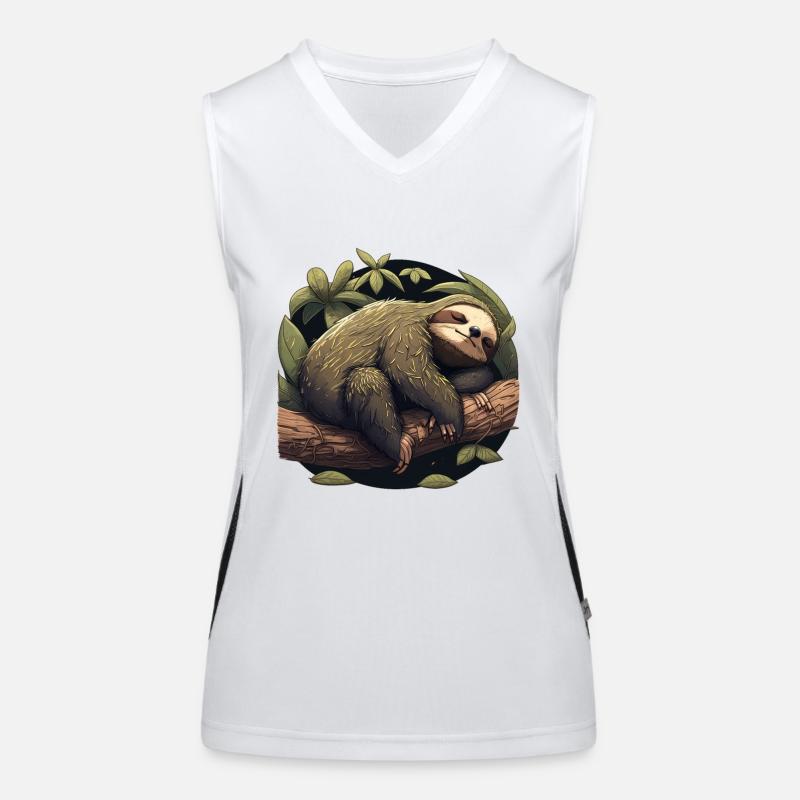Sloth sleep sleeping shirt Women's Functional Contrast Tank Top