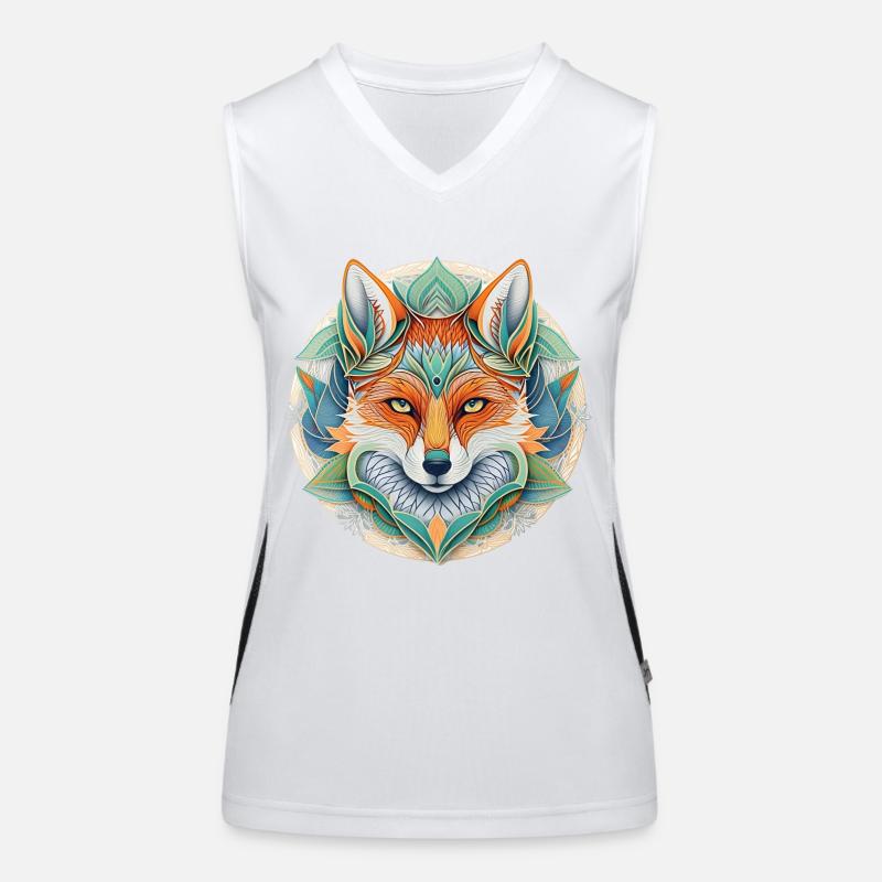 Mystique Fox Mandala Natural Compound Débardeur respirant contrasté Femme