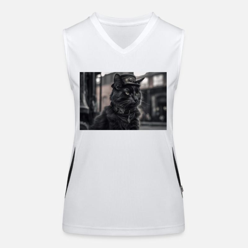 Cat Black3 Funktionelles Kontrast-Tank Top für Frauen