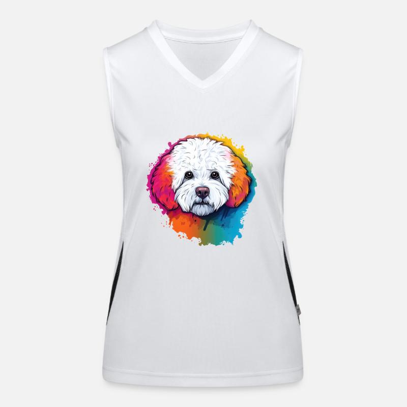 Bichon Frise Women's Functional Contrast Tank Top