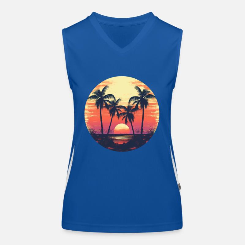 Palm Sun Summer Vintage Débardeur respirant contrasté Femme