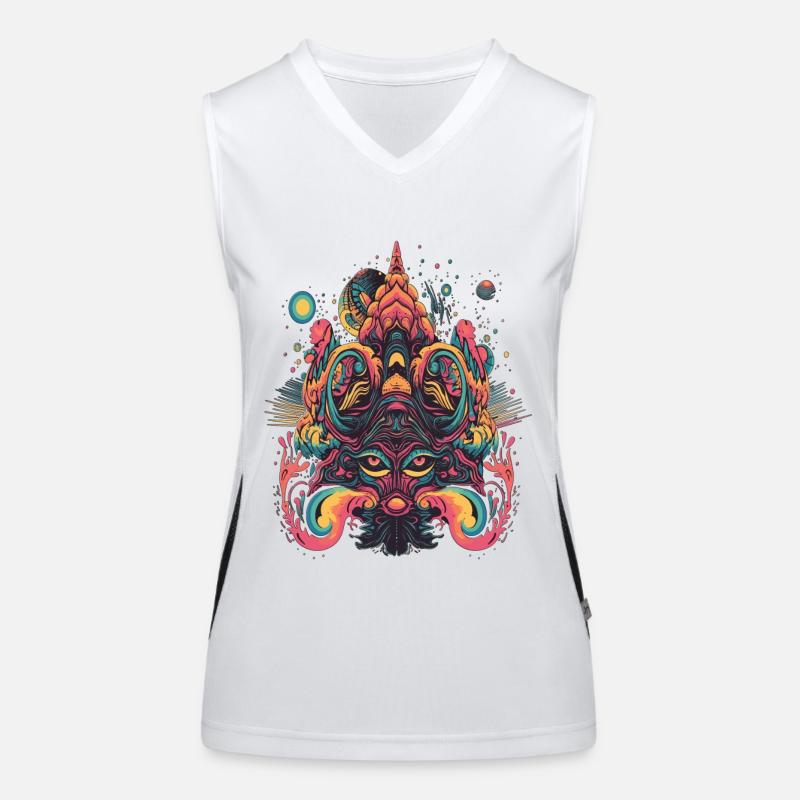 Psychedelic Trip Design Mouse Wonderful Abstract Women's Functional Contrast Tank Top