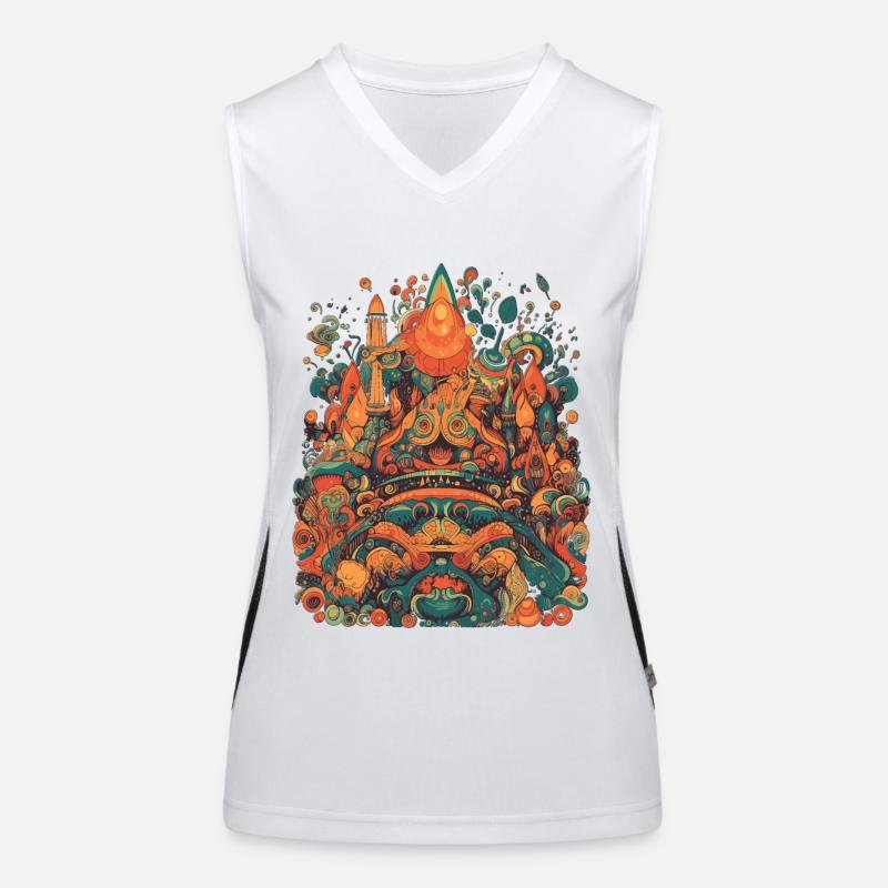 Design Psychedelic Illustration Magic Funktionelles Kontrast-Tank Top für Frauen