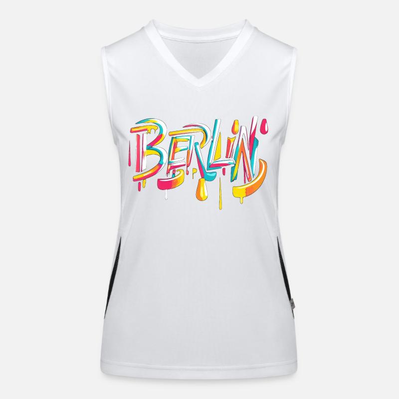 Berlin Graffiti Funktionelles Kontrast-Tank Top für Frauen