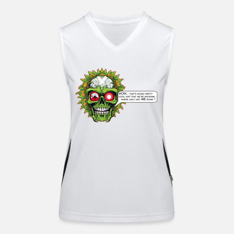 Marihuana - Comic Schädel Funktionelles Kontrast-Tank Top für Frauen