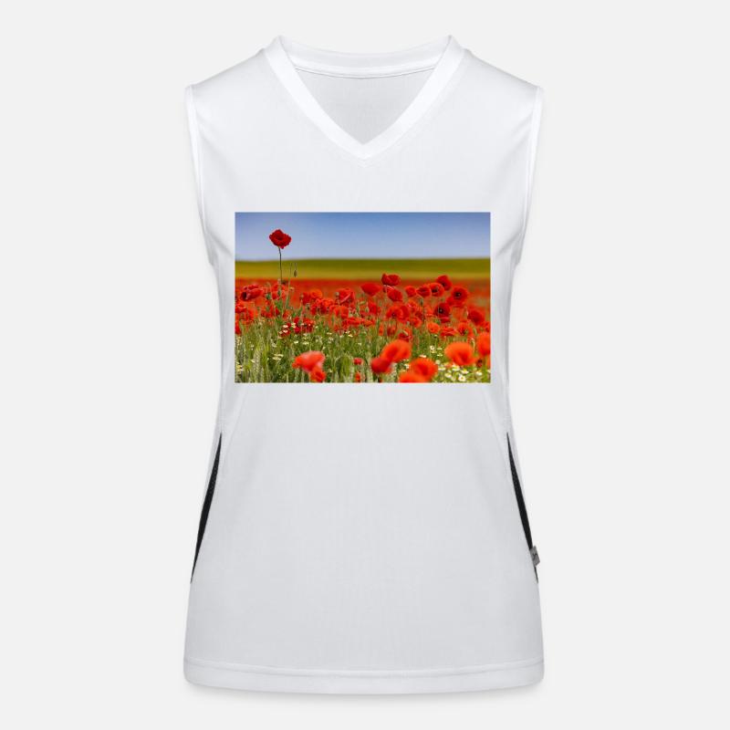 Mohnfeld Funktionelles Kontrast-Tank Top für Frauen