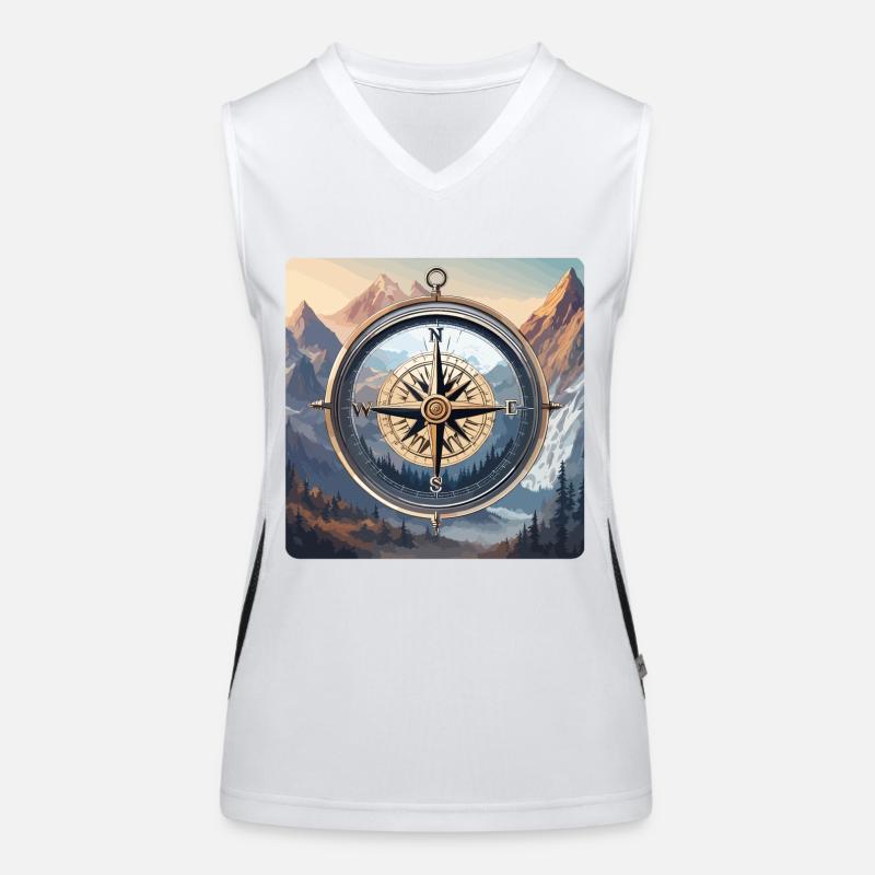 Compass / Cardinal Direction / Travel / Survival Women's Functional Contrast Tank Top