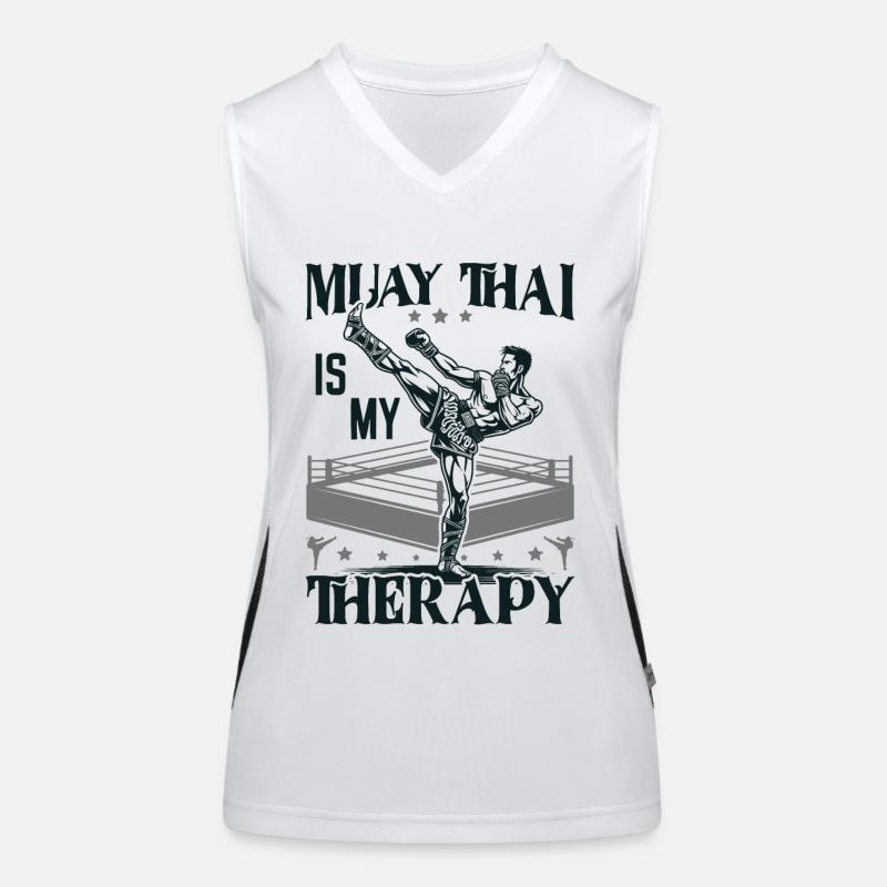 Boxe Muay Thaï, Boxeur Thaïlandais, Boxe Thaïlandaise Débardeur respirant contrasté Femme