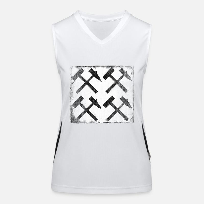 Maillet et cadeau d’exploitation minière de fer Débardeur respirant contrasté Femme