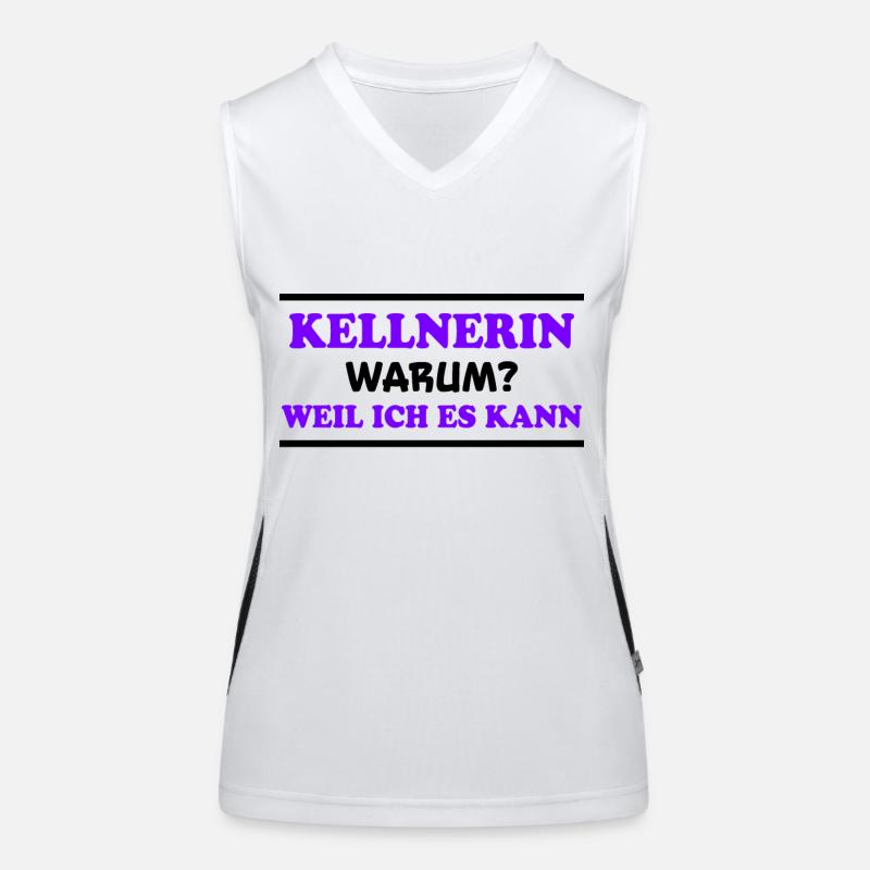 Kellnerin Spruch Kellner Beruf Kellnerin Geschenk Funktionelles Kontrast-Tank Top für Frauen