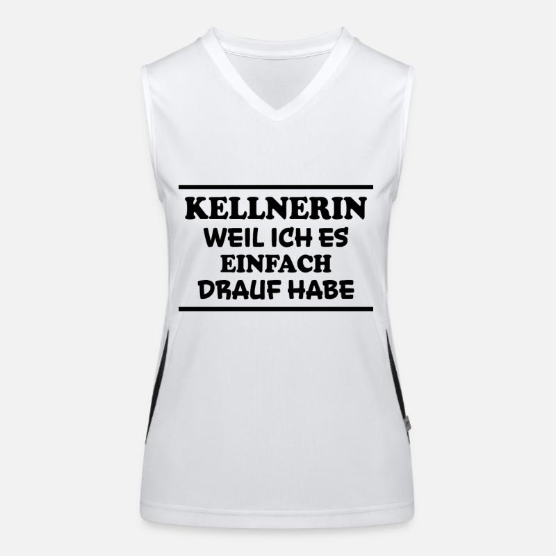 Kellnerin Spruch Kellner Beruf Kellnerin Geschenk Funktionelles Kontrast-Tank Top für Frauen