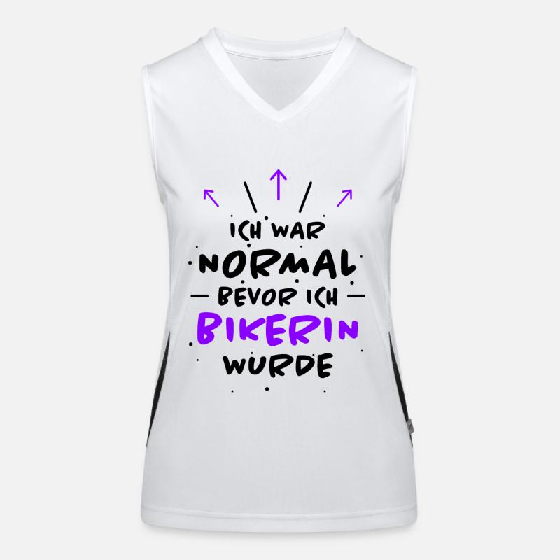 Bikerin Spruch Biker Lustiges Bikerin Geschenk Funktionelles Kontrast-Tank Top für Frauen