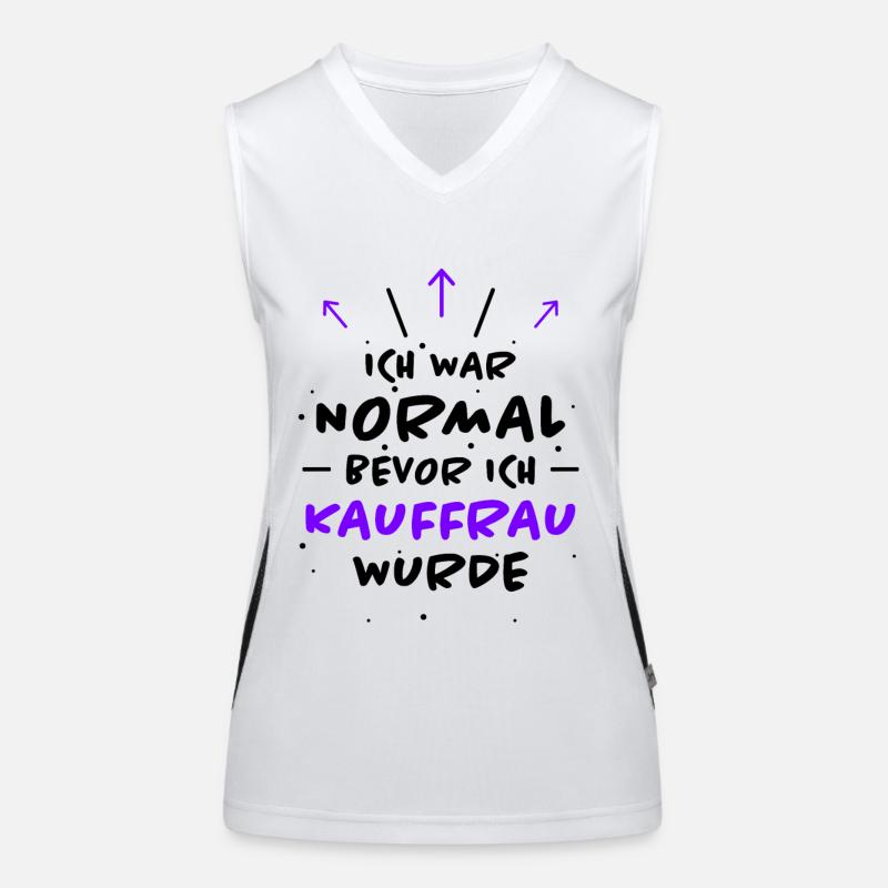 Kauffrau Spruch Verkäuferin Witz Kauffrau Geschenk Funktionelles Kontrast-Tank Top für Frauen