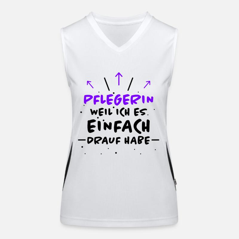 Pflegerin Spruch Pflegekraft Pflegerin Geschenk Funktionelles Kontrast-Tank Top für Frauen
