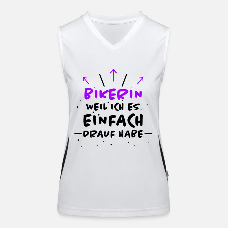 Bikerin Spruch Biker Lustiges Bikerin Geschenk Funktionelles Kontrast-Tank Top für Frauen