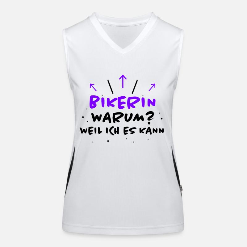 Bikerin Spruch Biker Lustiges Bikerin Geschenk Funktionelles Kontrast-Tank Top für Frauen